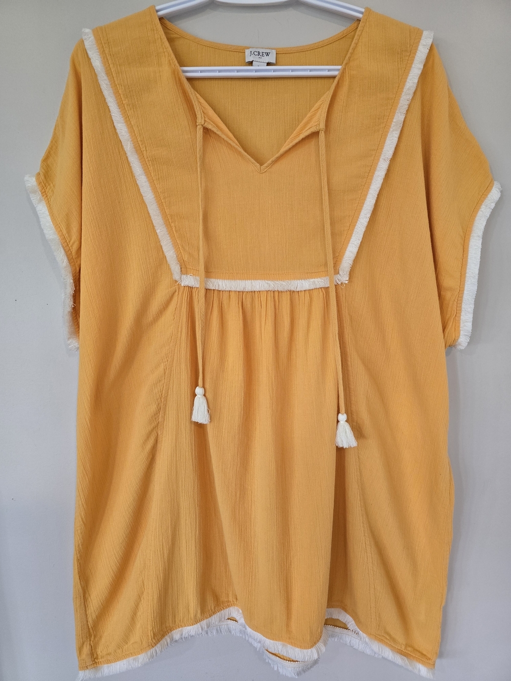 J.Crew Tangerine Boho Tunic. Women's Large. Tassels & Fringe!!